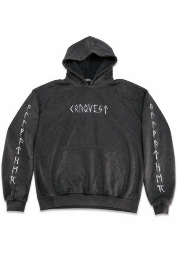 Washed Baggy Runic Hoodie